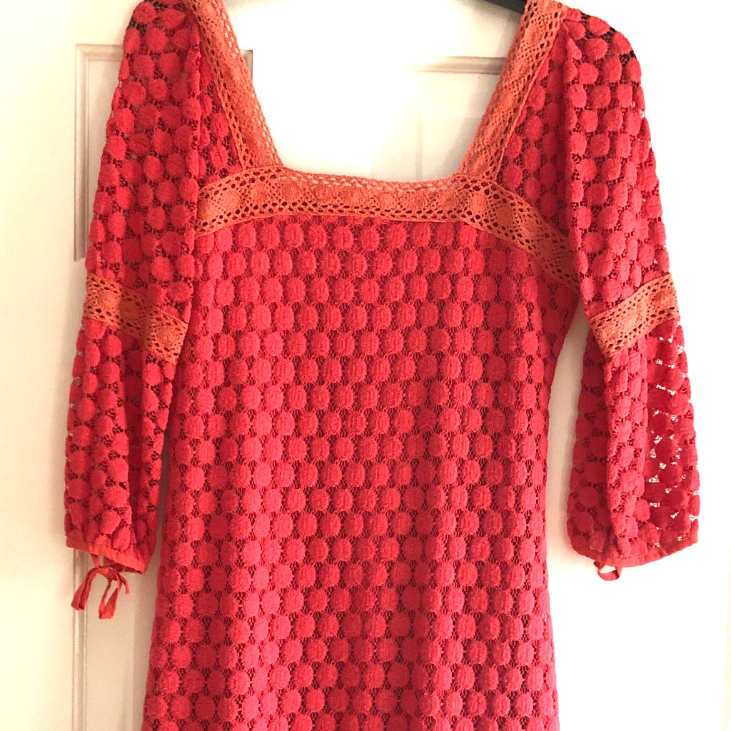 Embroidered Warm Orange Detailed Dress